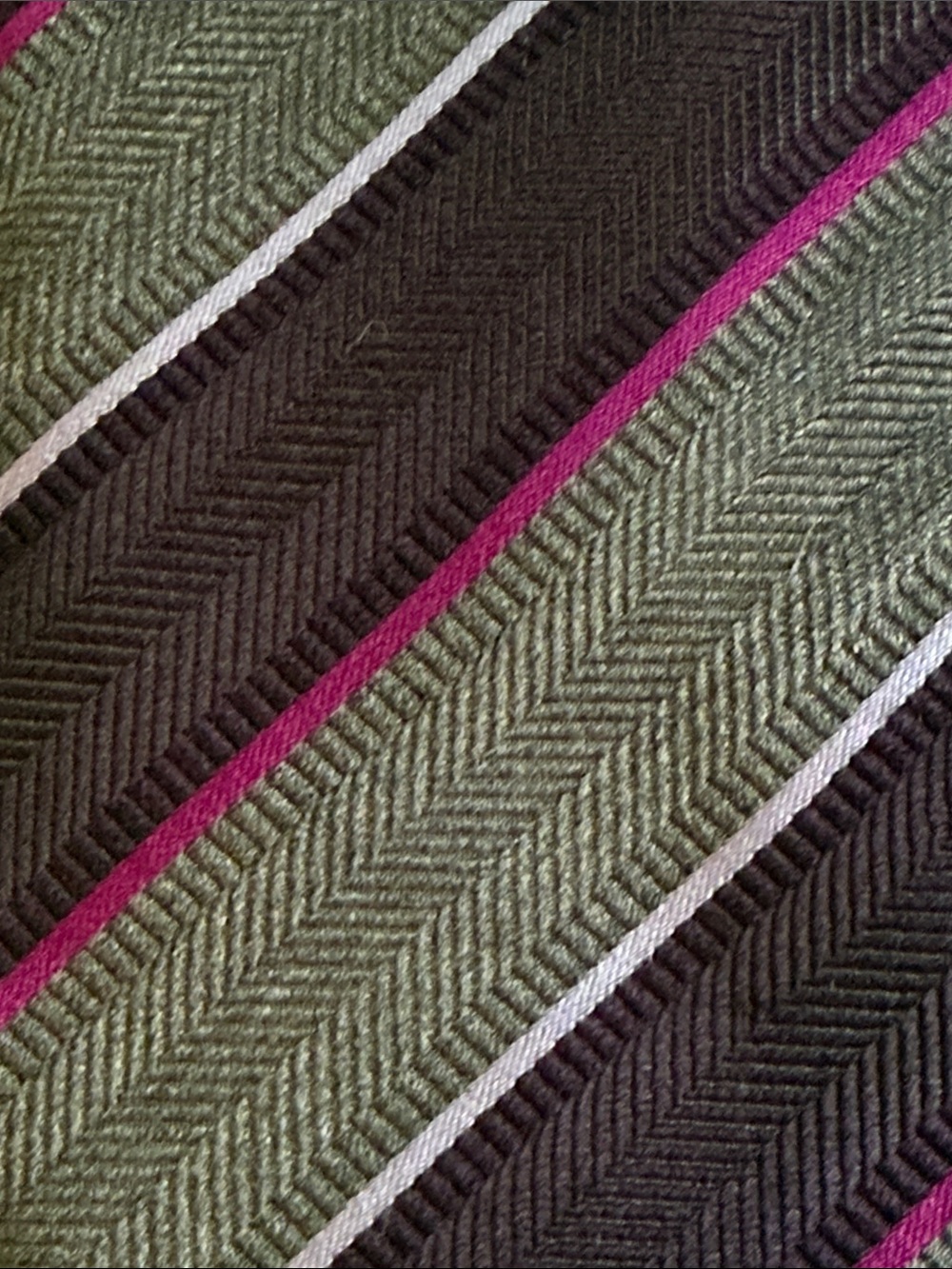 Canali Grey, Black, Plum, and Magenta Diagonal Striped Tie
